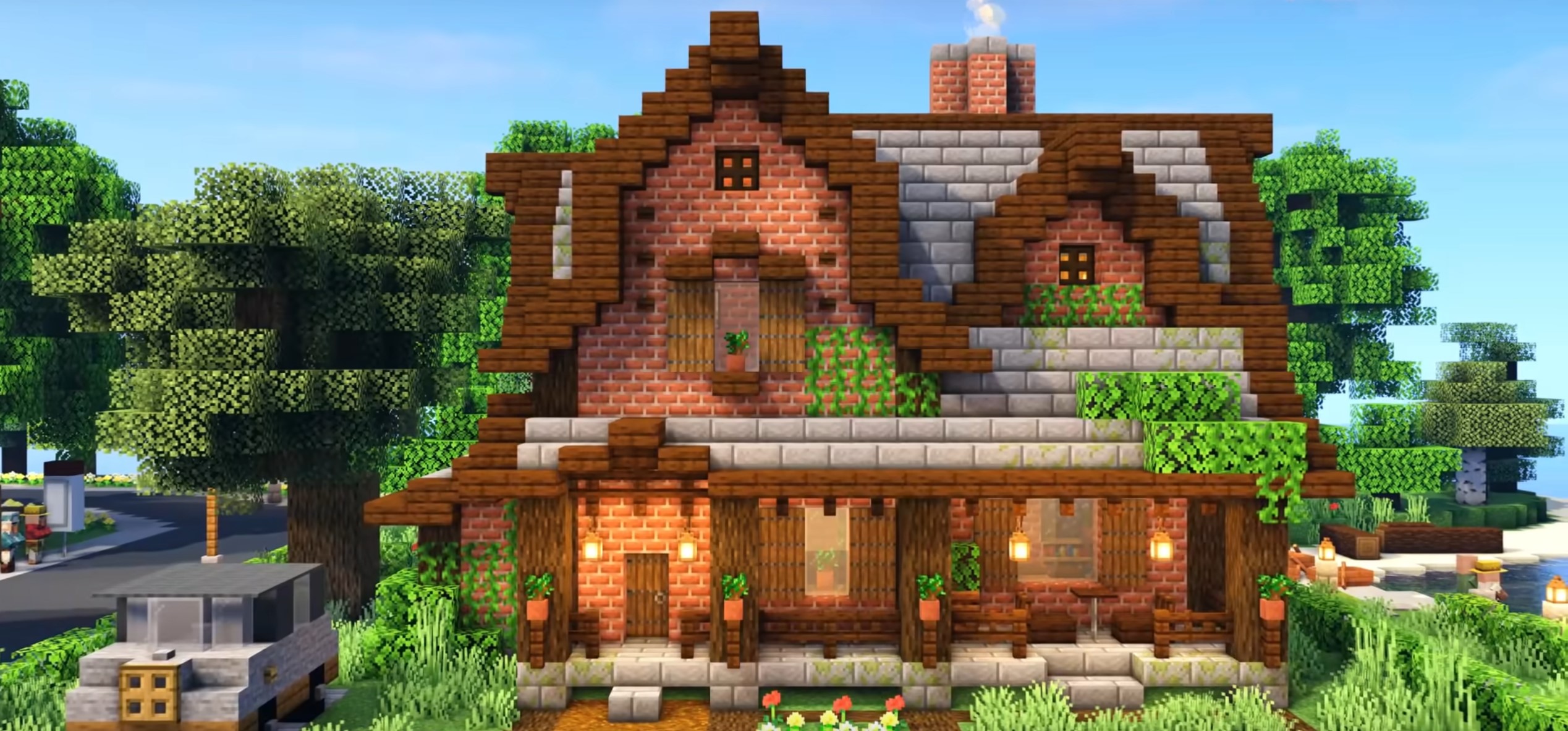 Minecraft Brick Suburban House idea