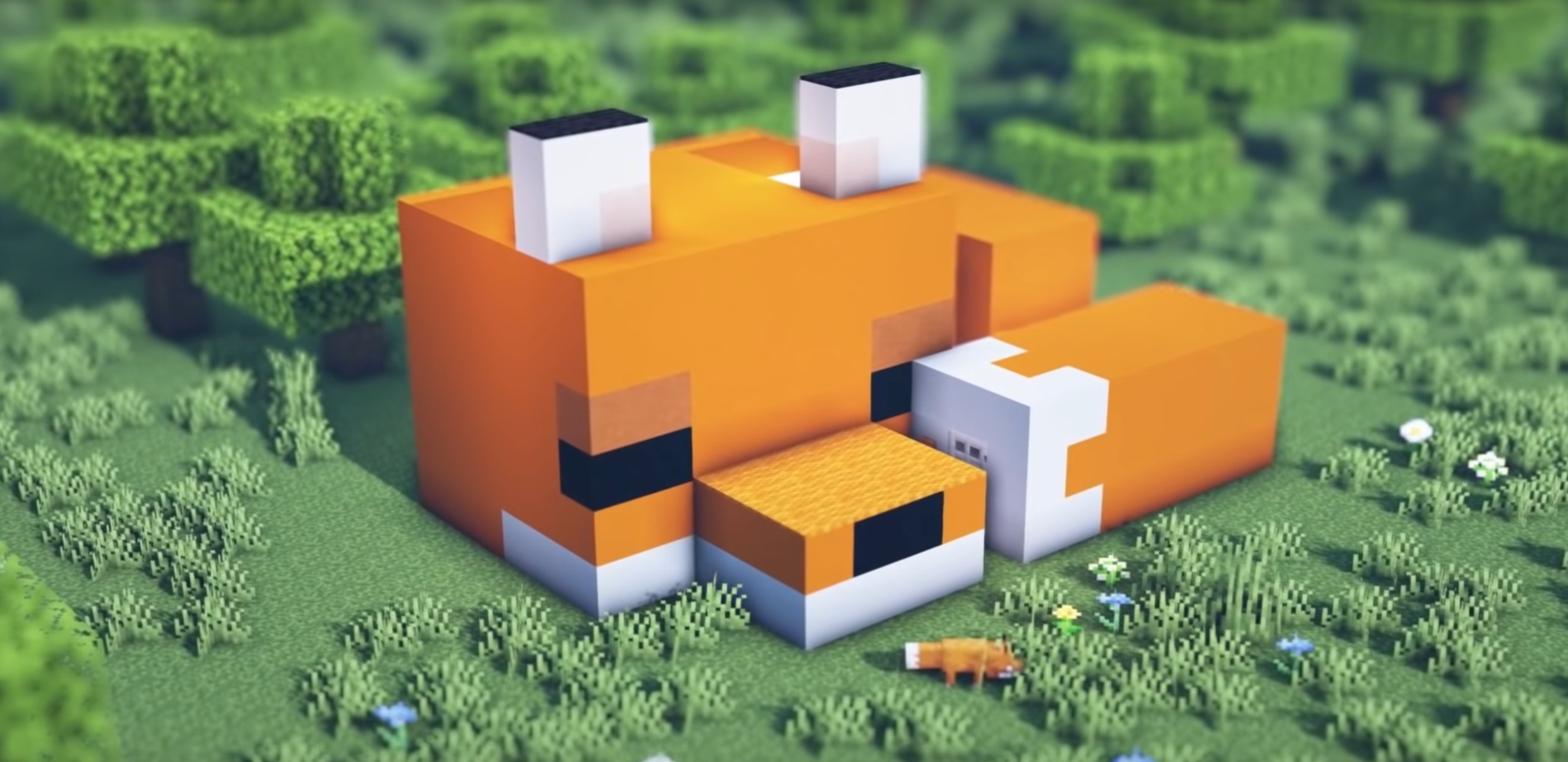 Minecraft Cute Fox House with Interior idea