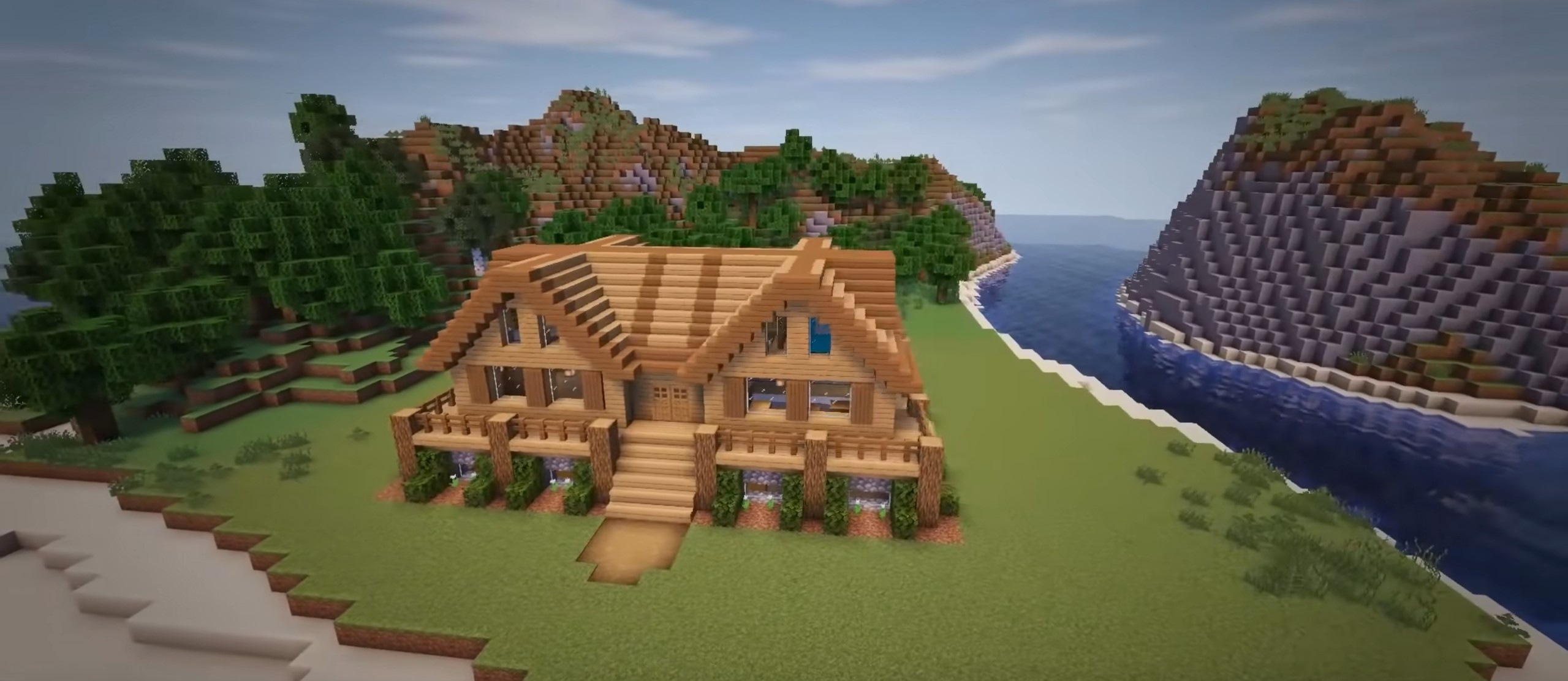 Minecraft Deluxe Wooden Cabin idea