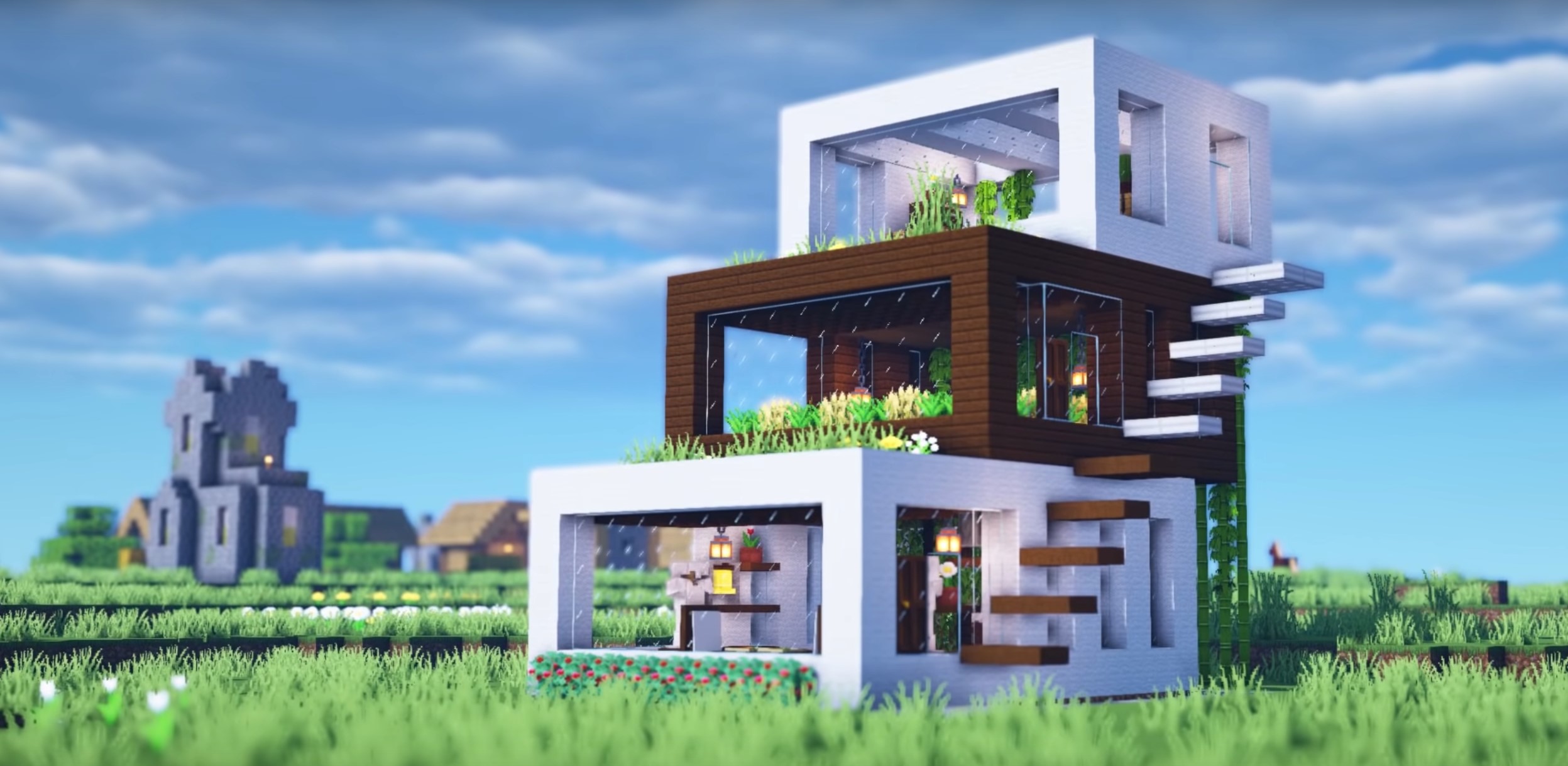 Minecraft Easy 3-Floor Survival House idea