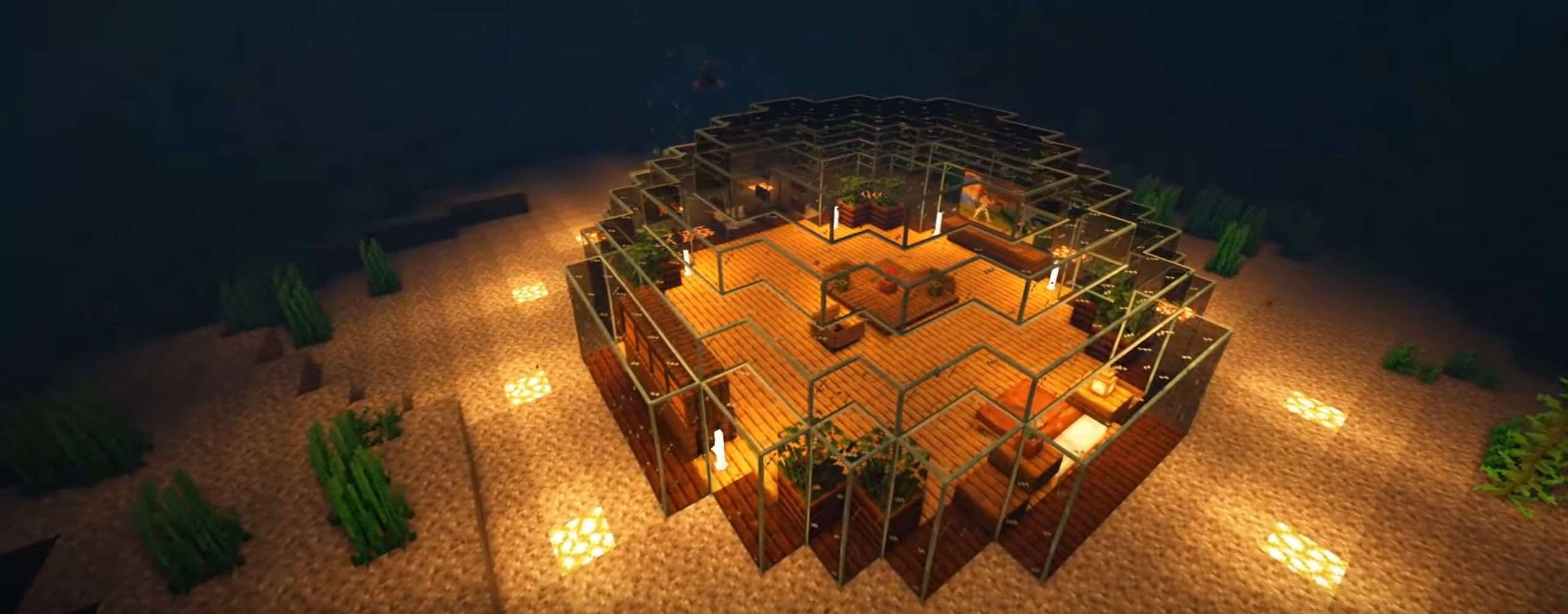Minecraft Easy Underwater House with a glass dome idea