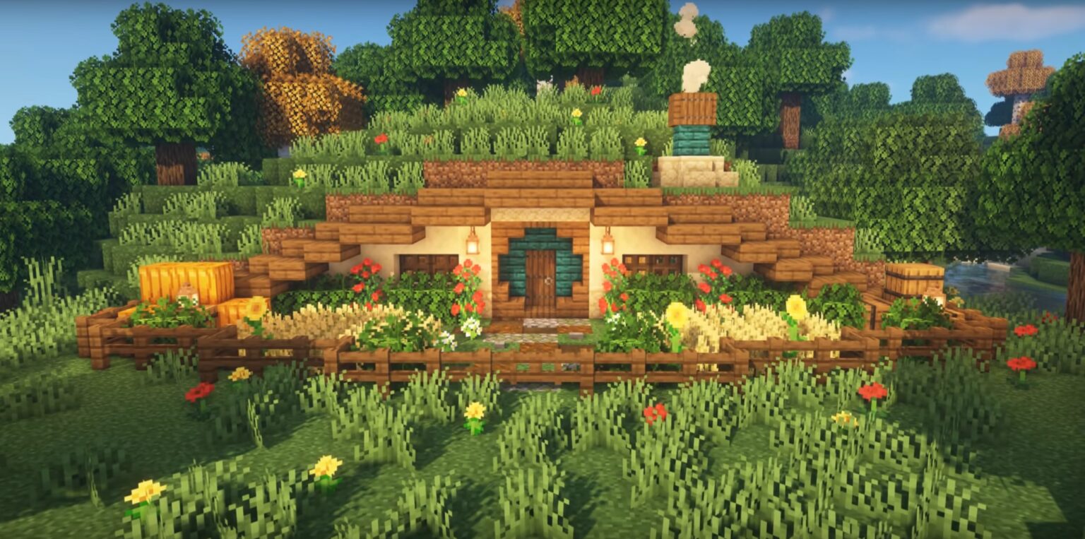 Minecraft Hobbit Hole Ideas And Design   Hobbit Hole 1536x763 