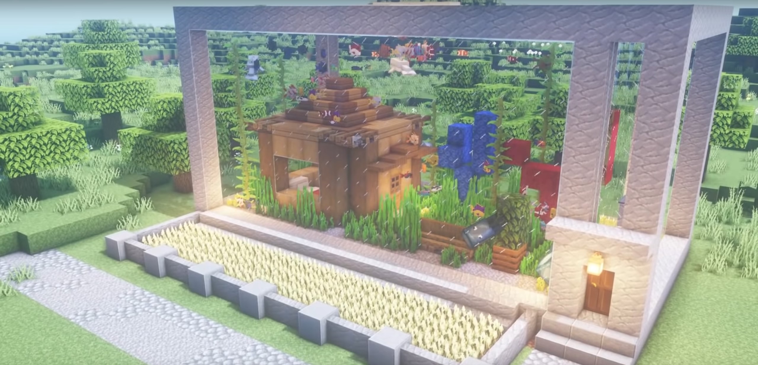 Minecraft House in a Fish Tank idea