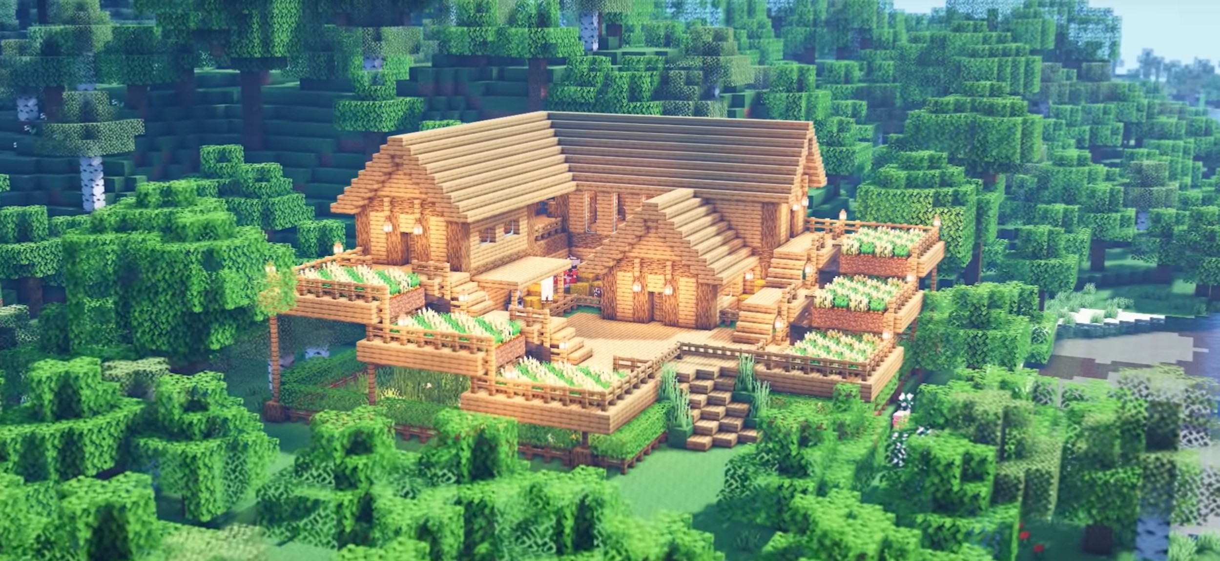 Minecraft Large Oak Wood Survival Starter House idea