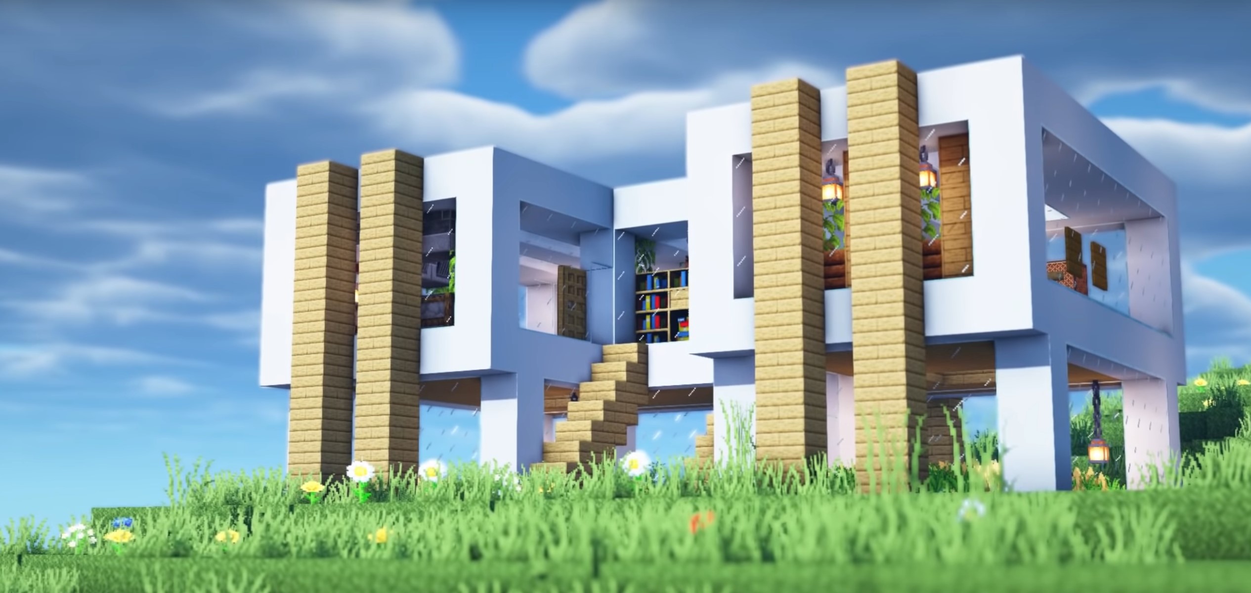 Minecraft Large Symmetry Modern House idea