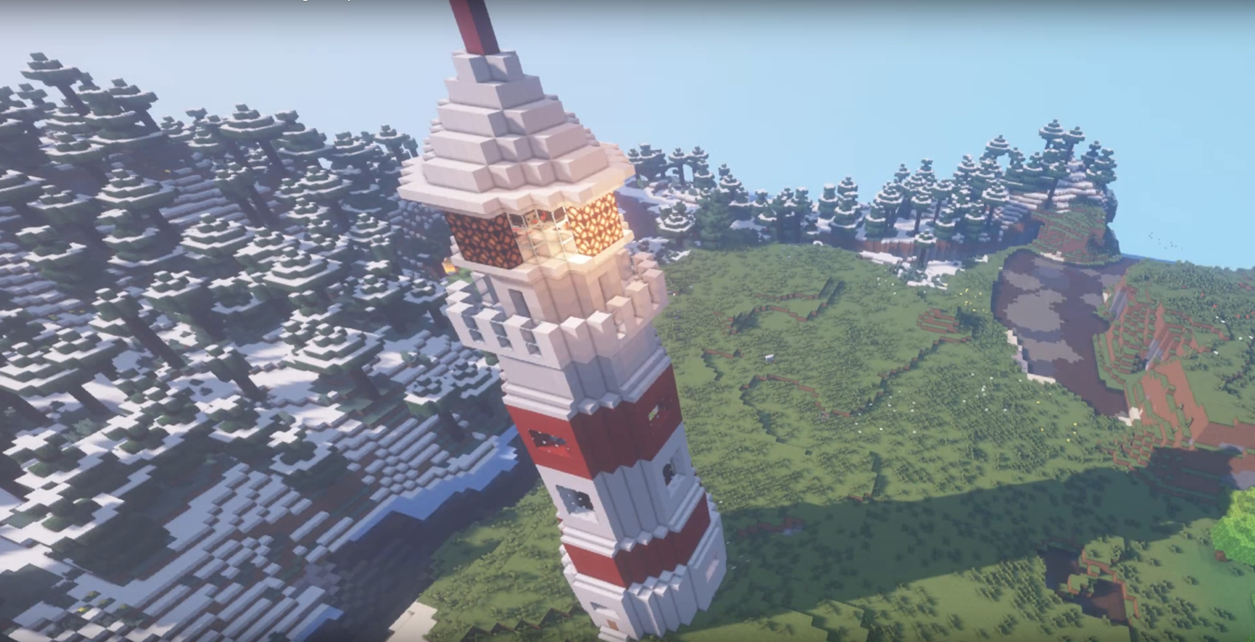 Minecraft Lighthouse With Flashing Lamp idea