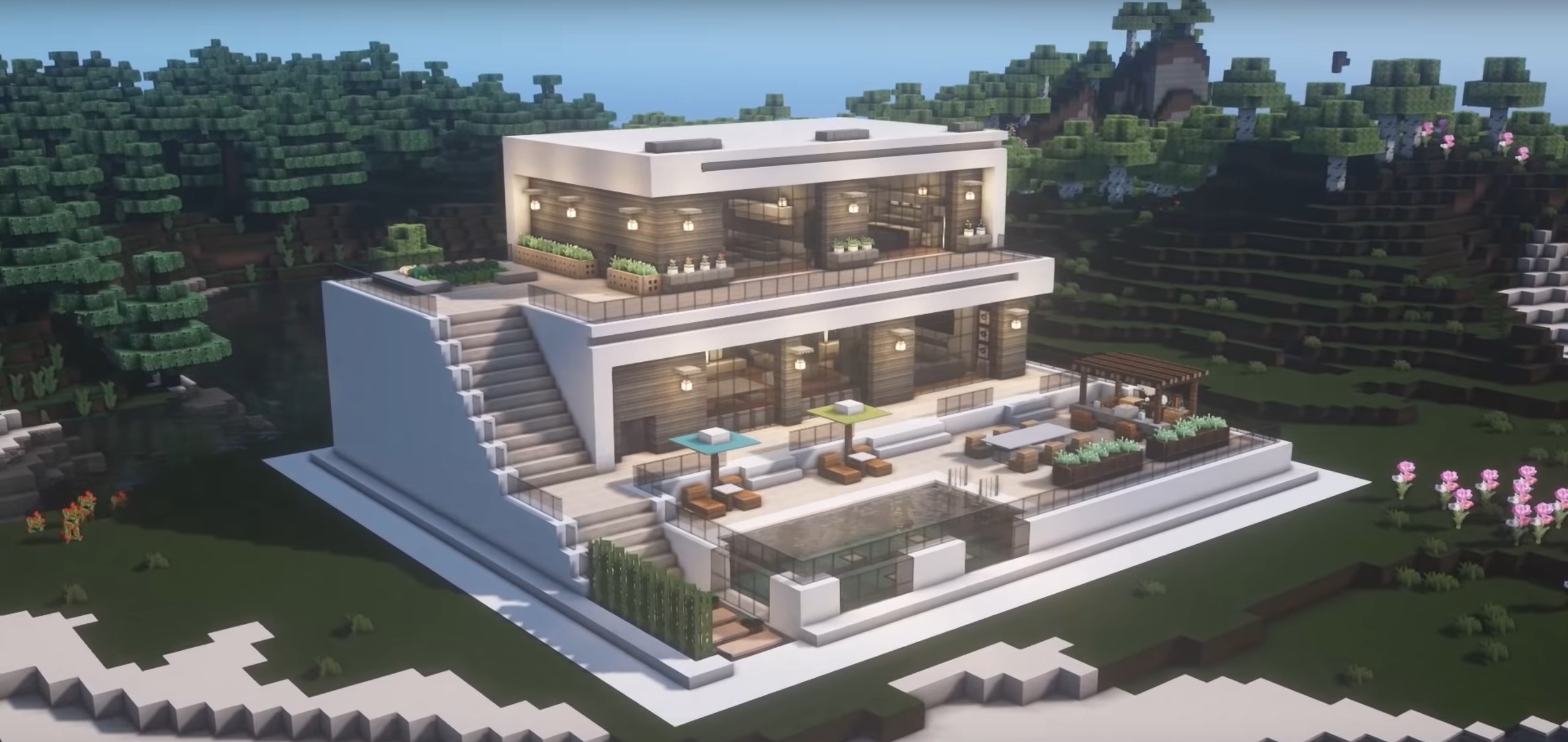 Minecraft Modern Two Storey House idea