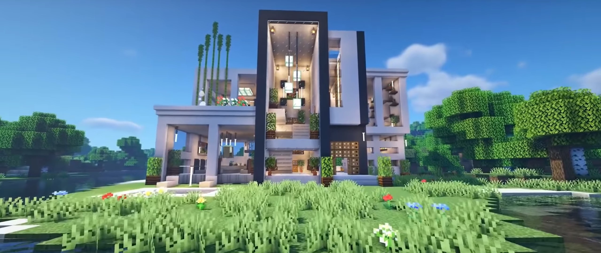 Minecraft Modern Villa with Interior idea