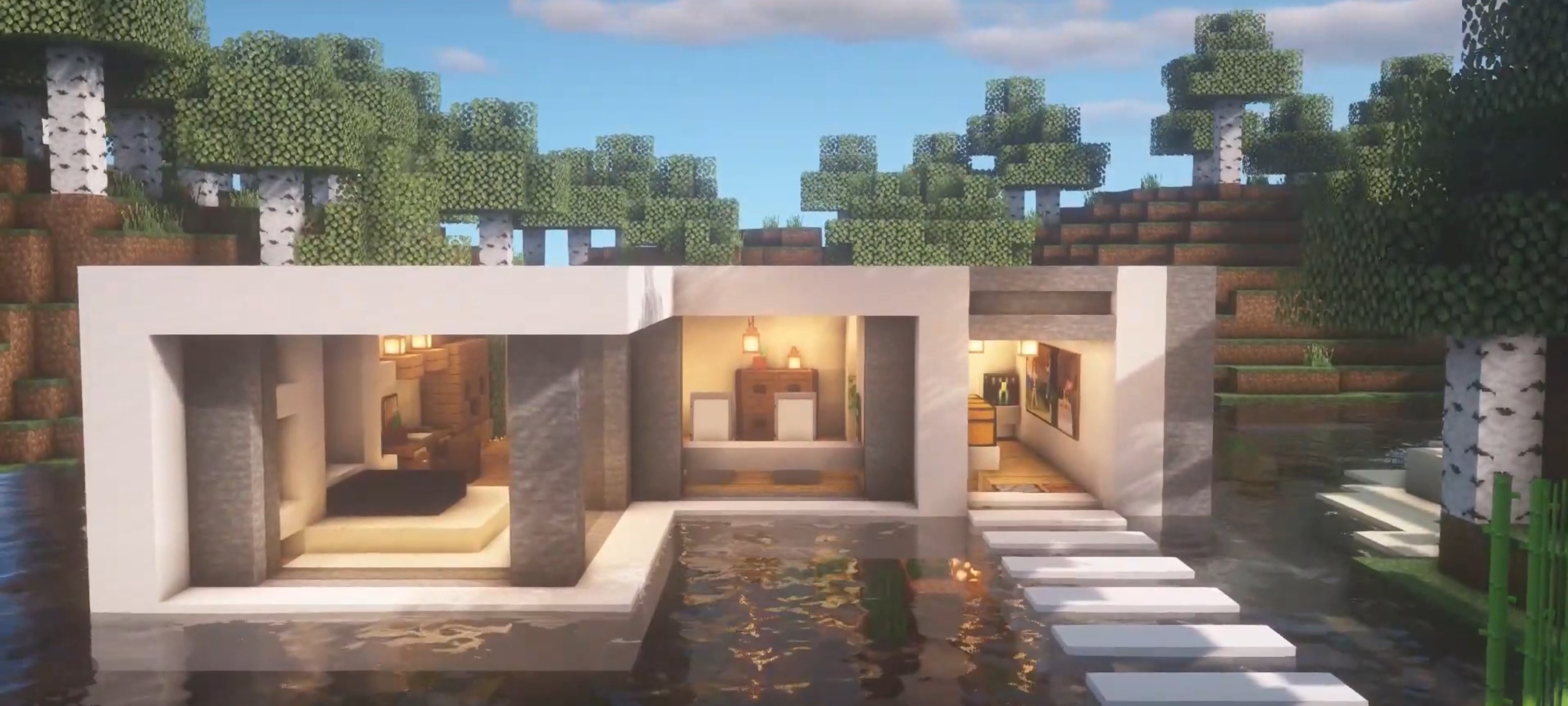 Minecraft Modern Water House idea