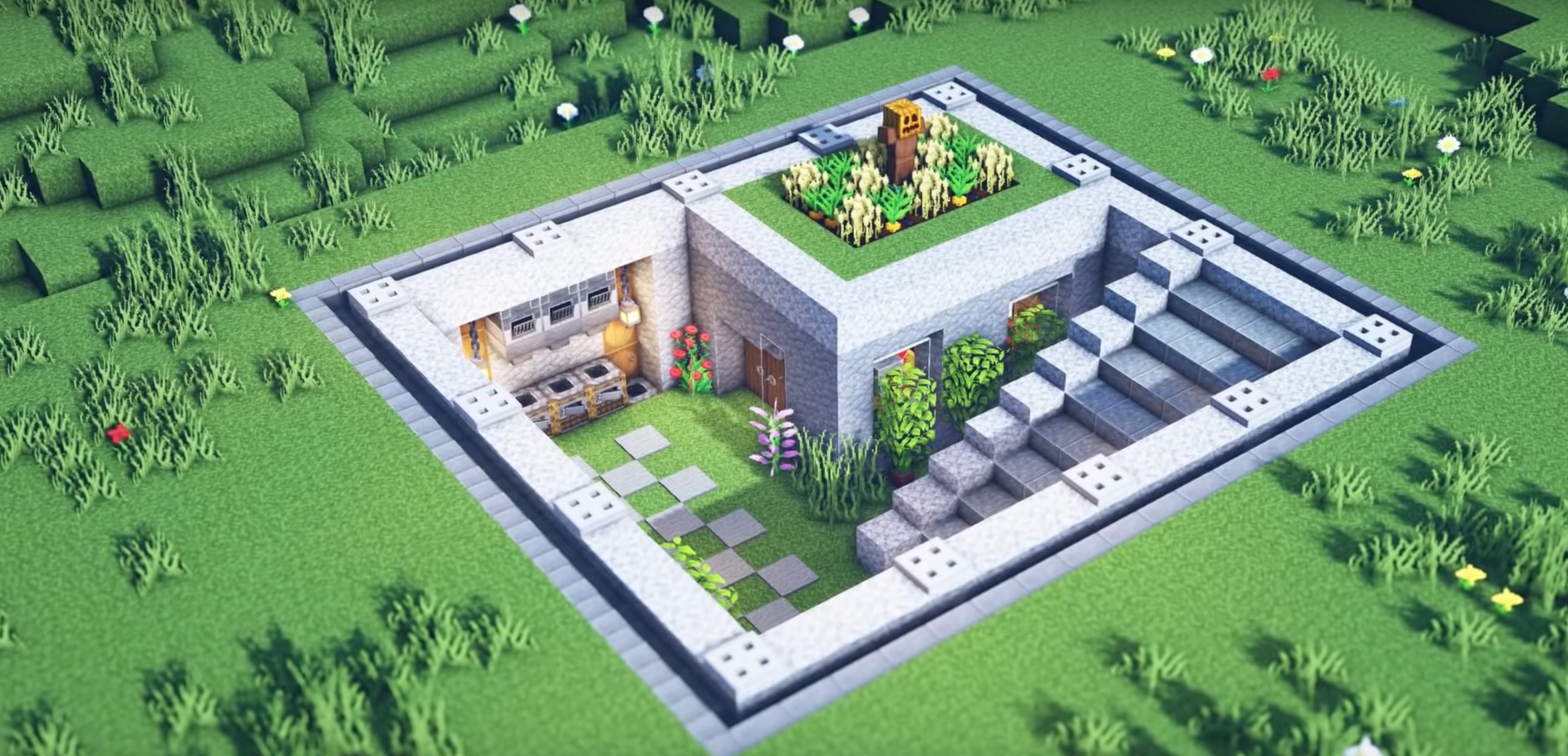 Minecraft Natural Underground Base in the Survival style idea