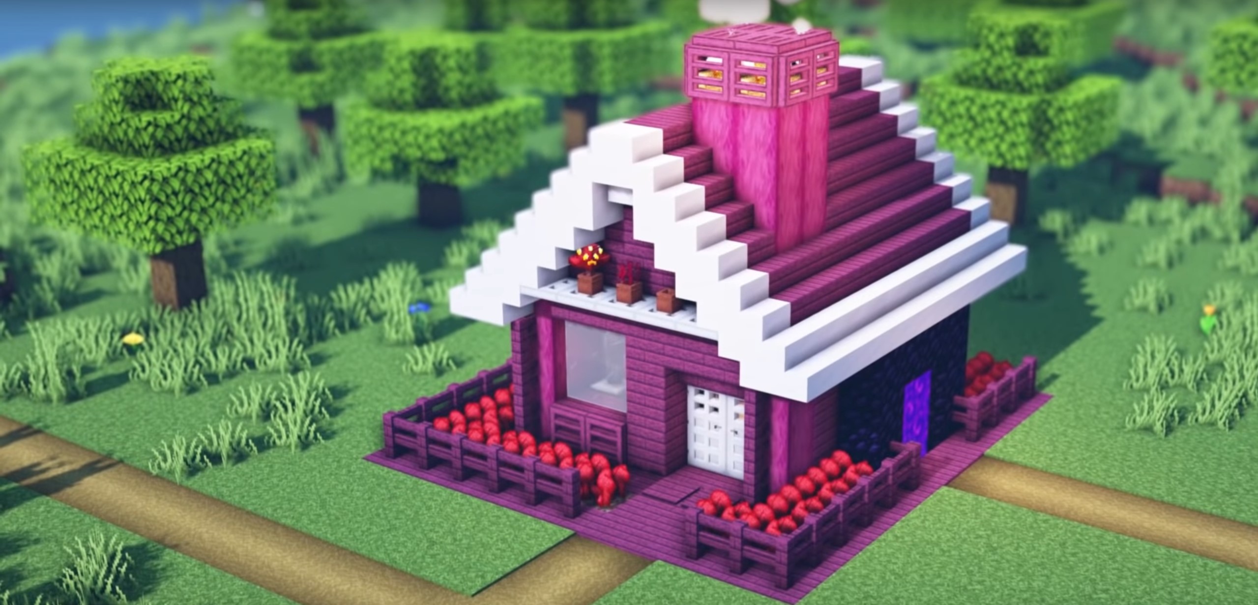 Minecraft Nether Crimson Small Survival House idea