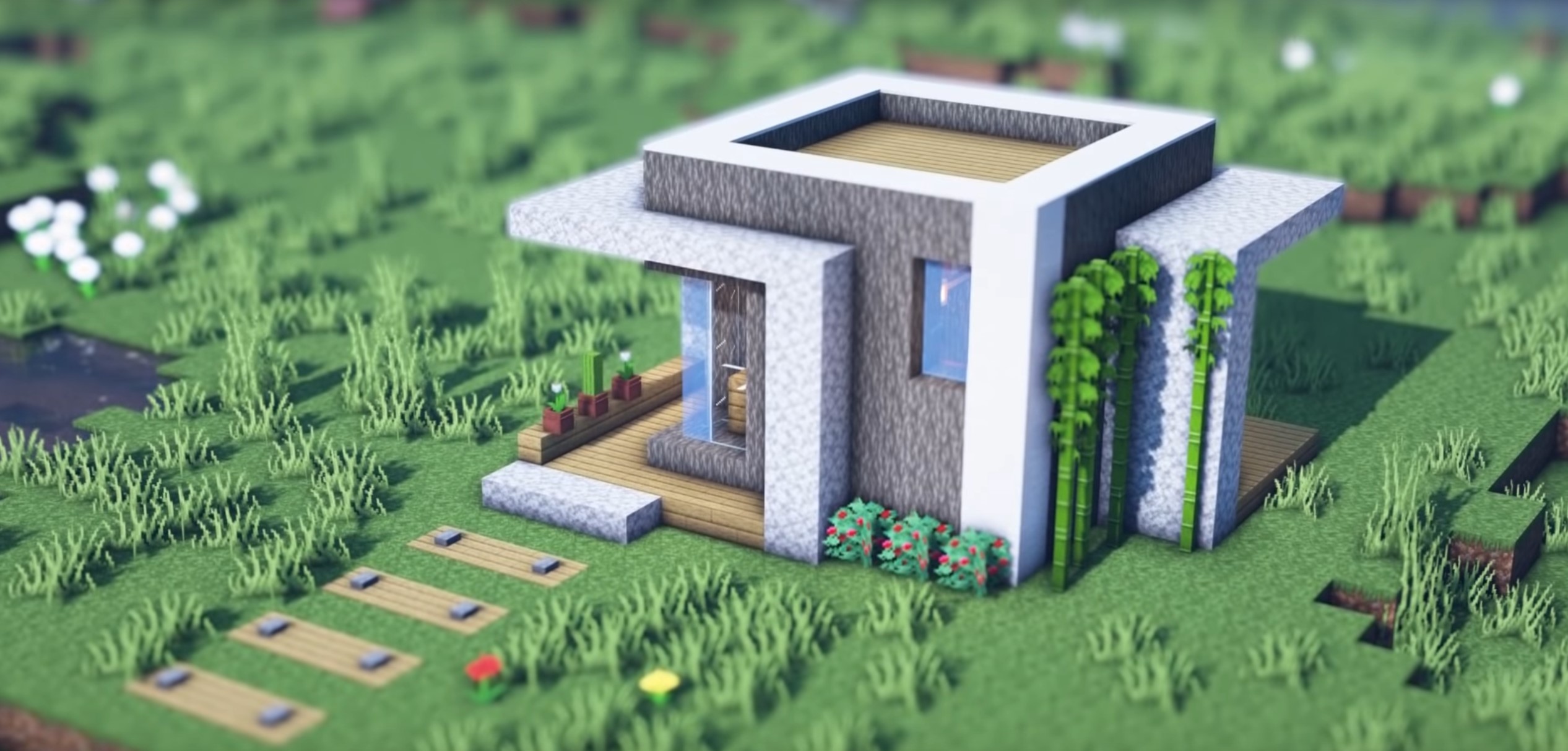 Minecraft Small Acacia Wood Modern House idea