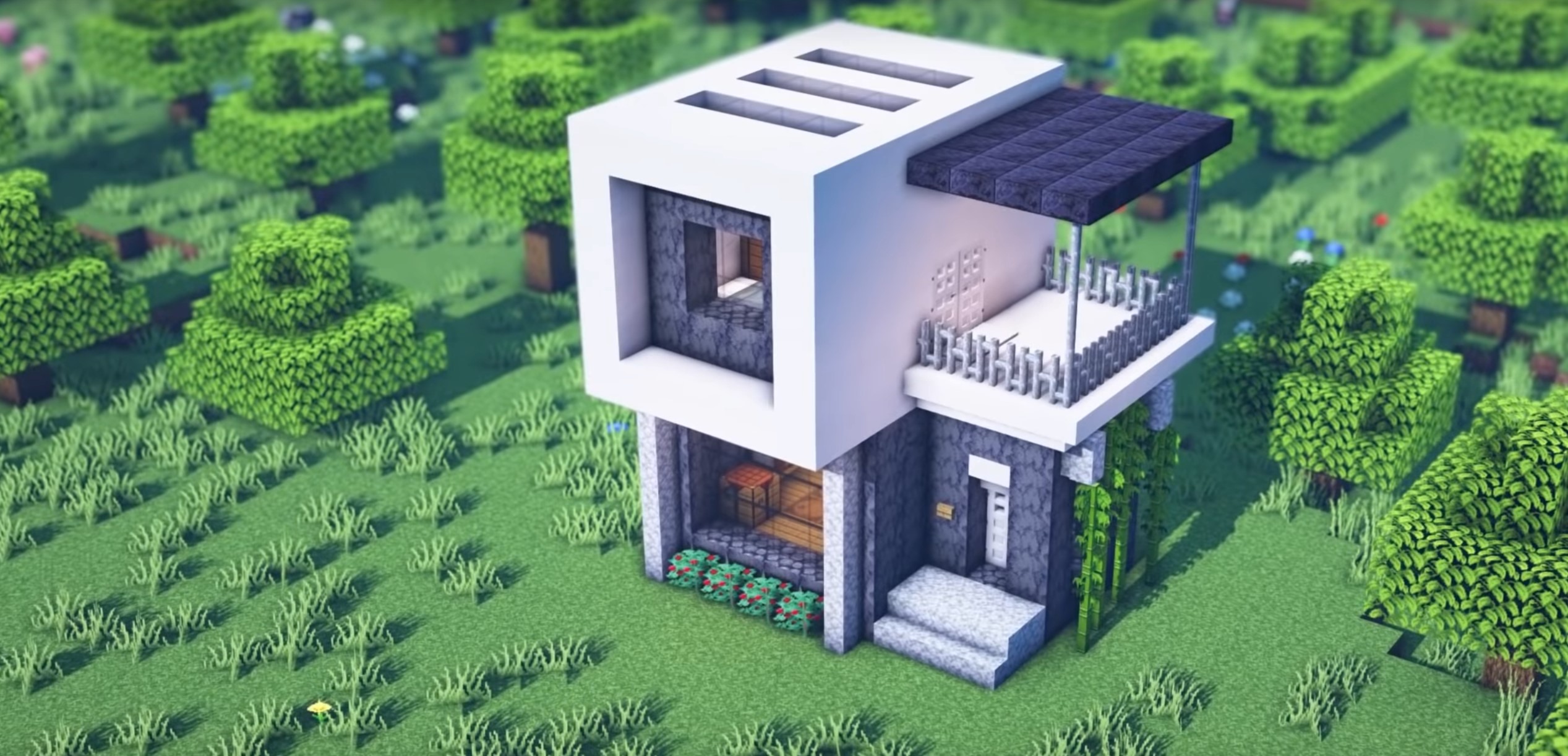Minecraft Small Basalt Modern House idea