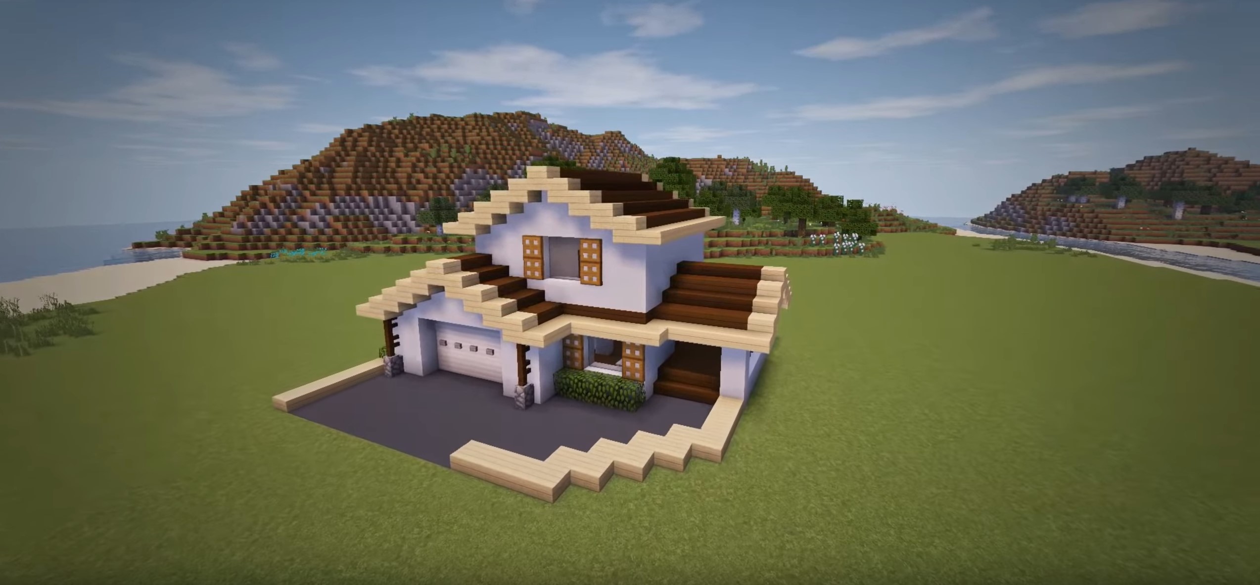 Minecraft Small Suburban House with a garage idea