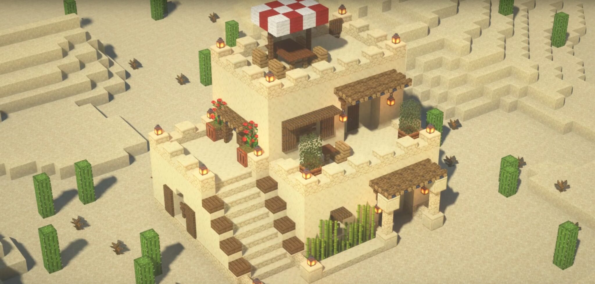 Minecraft Starter Desert House Ideas And Design   Starter Desert House 2048x980 