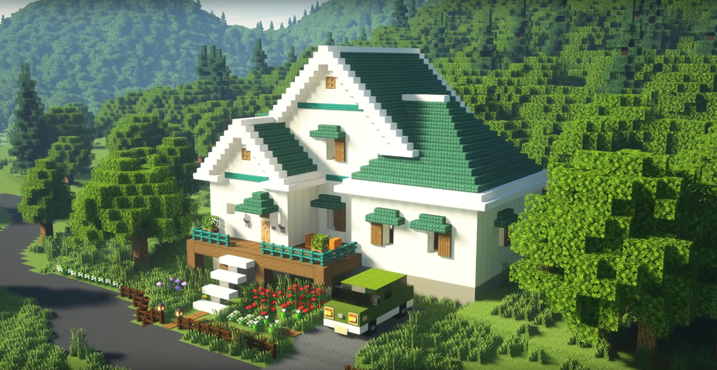 Minecraft Stylish White Suburban House idea