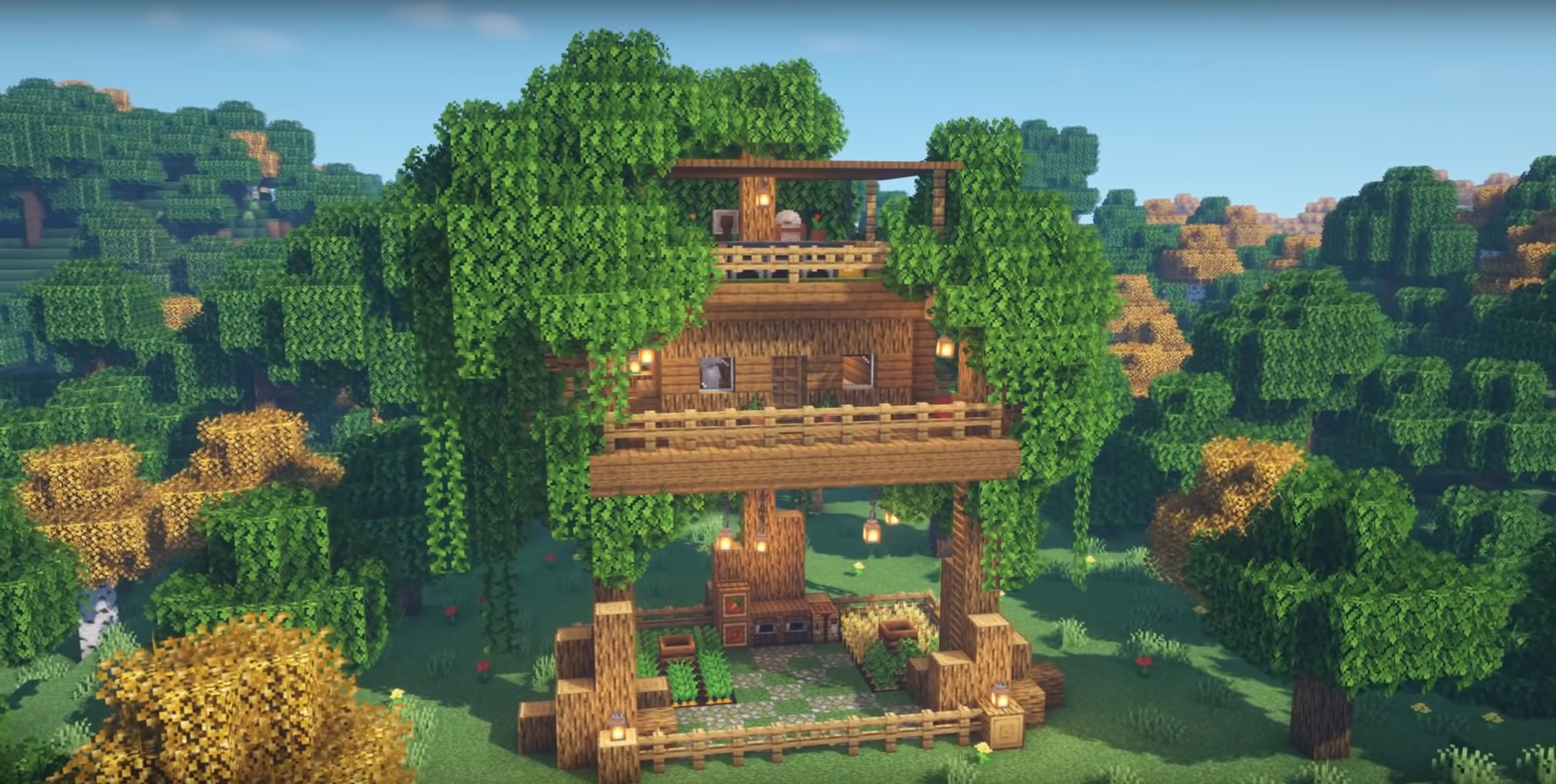Minecraft Treehouse with manufactory idea