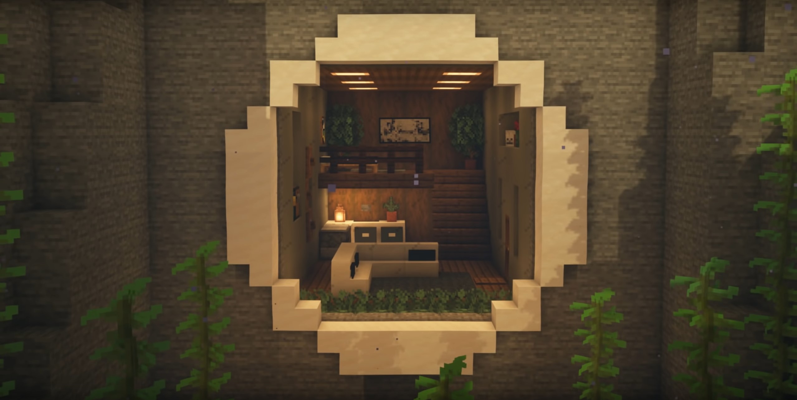 Minecraft Underwater Mountain House idea