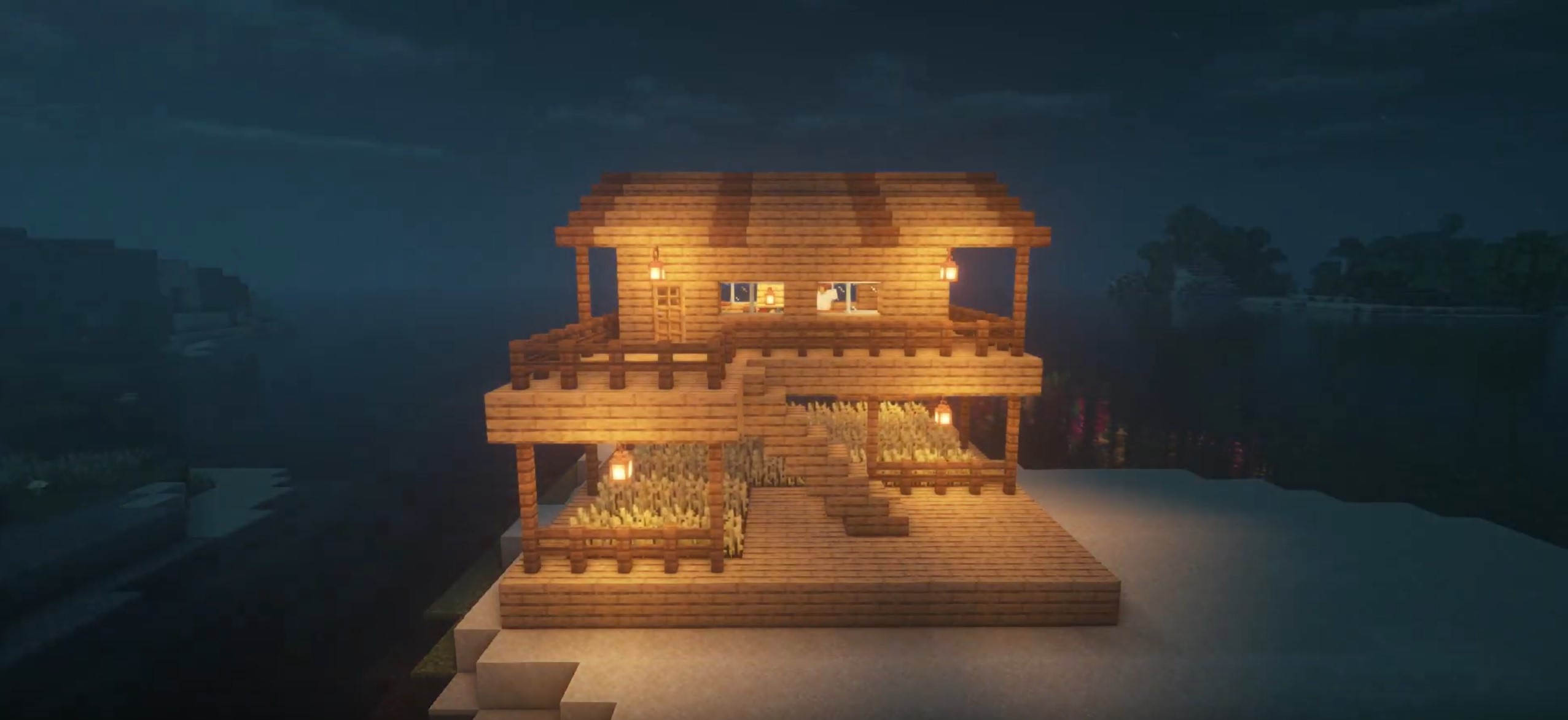 Minecraft Wooden Two floor Beach House idea