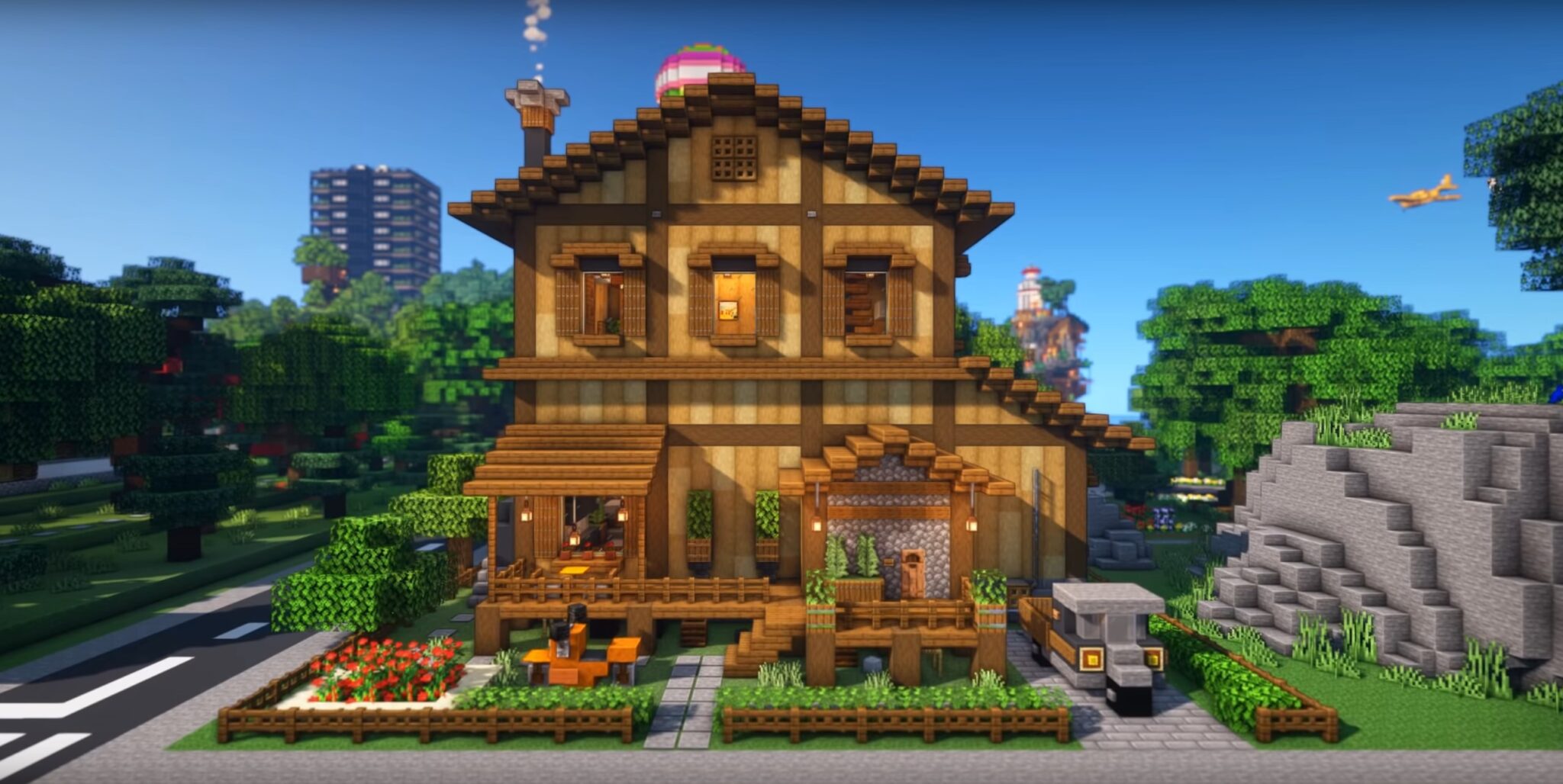 Minecraft Beautiful Wooden House Ideas and Design