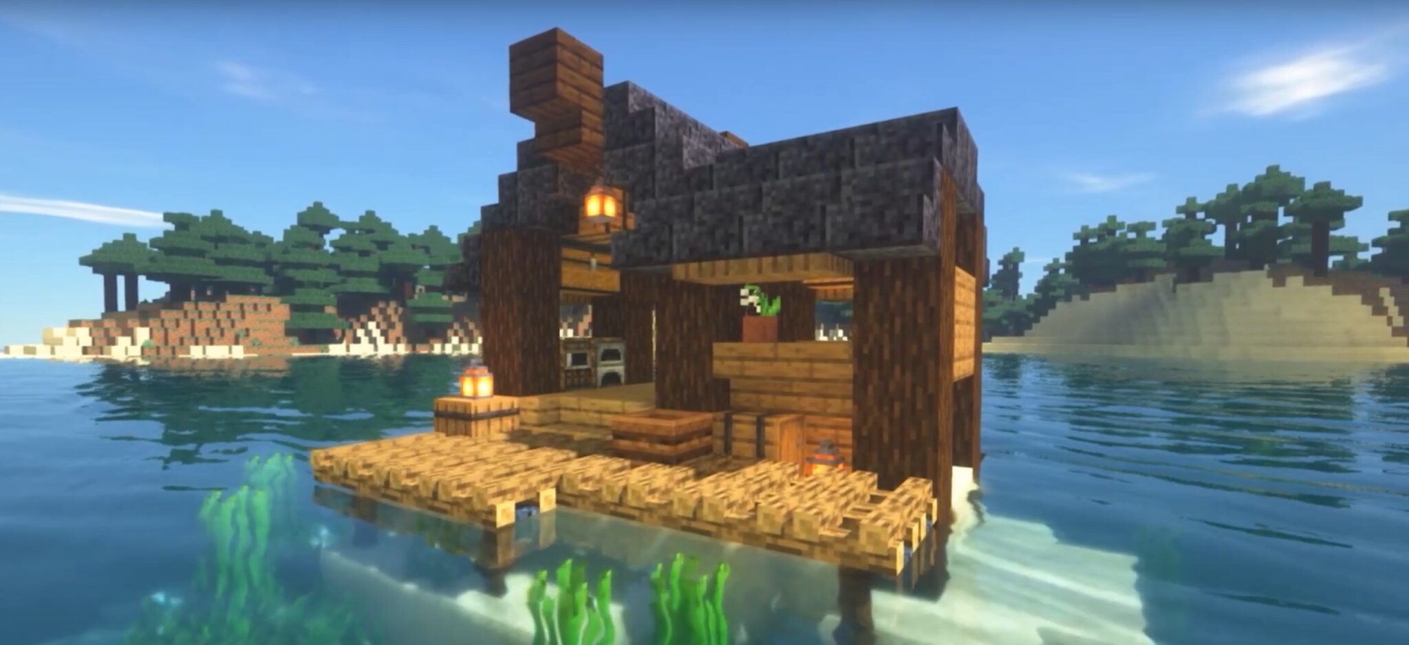 Minecraft Small Simple Fishing Hut Ideas And Design   Small Simple Fishing Hut 2048x938 