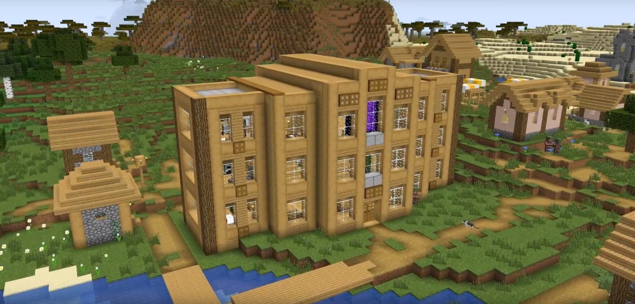 Minecraft Villager Hotel Survival Base Ideas and Design.