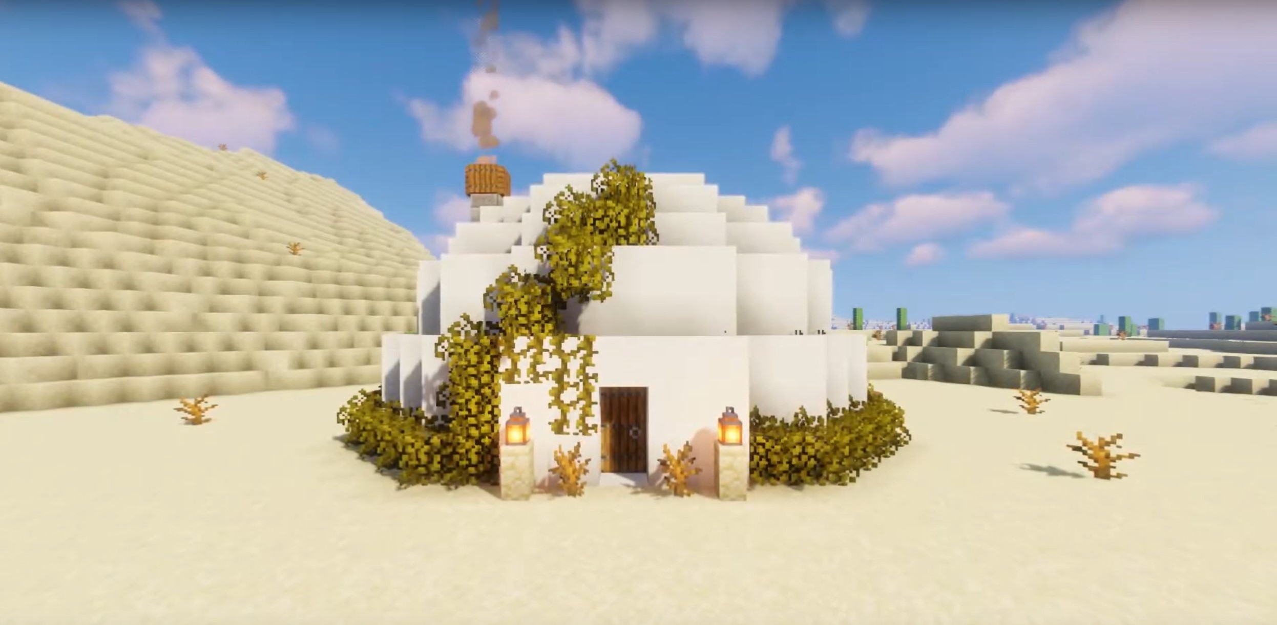 Beautiful Dome House in the Desert minecraft idea