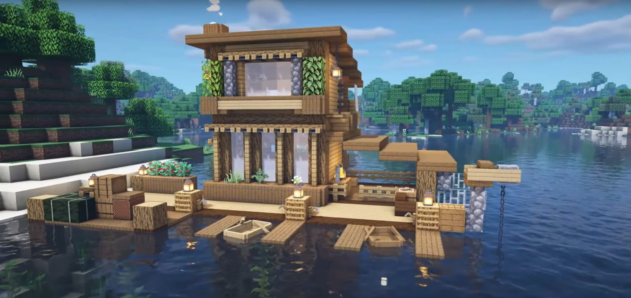 Minecraft Boat House Idea.
