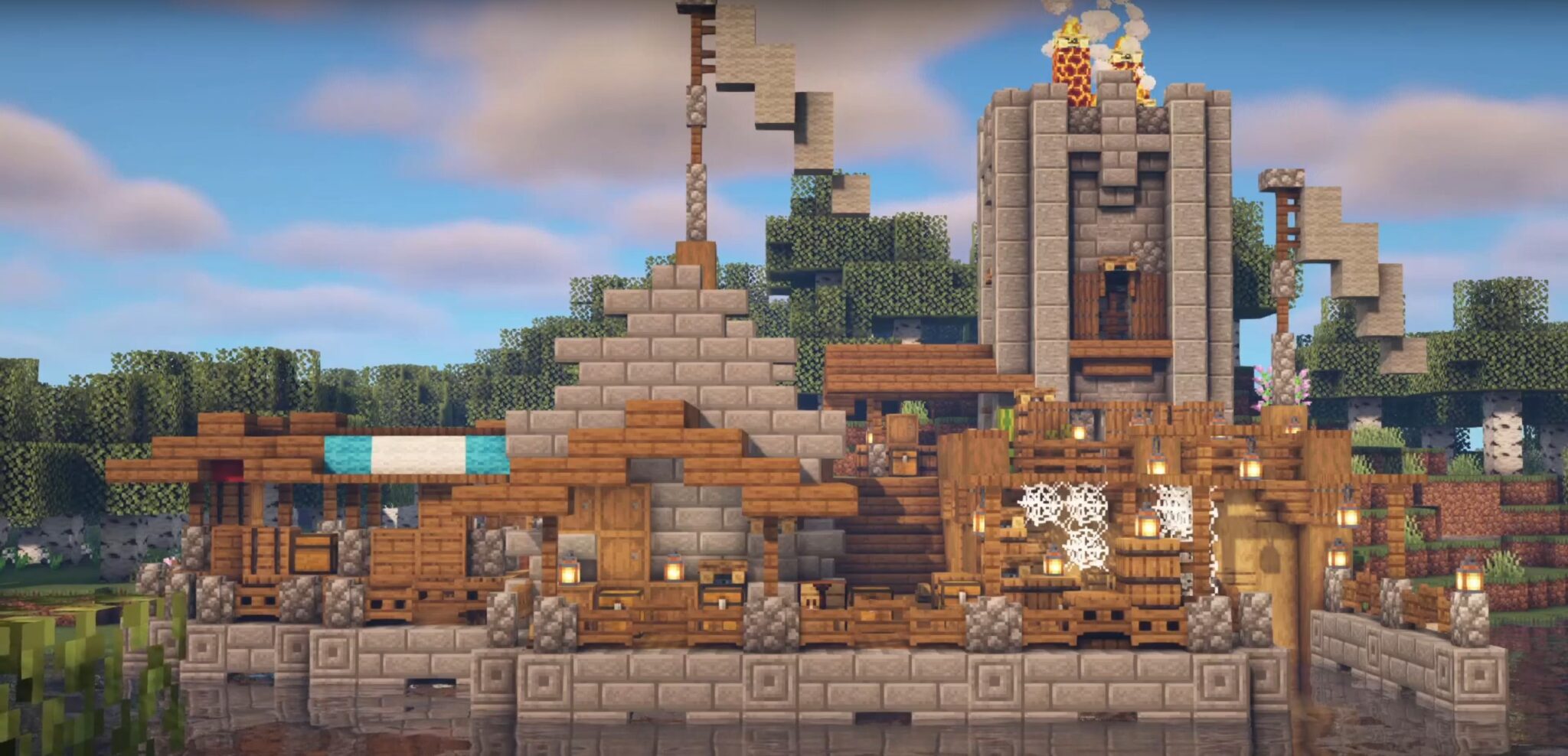 What is the title of this picture ? Minecraft Medieval Dock Ideas and Design