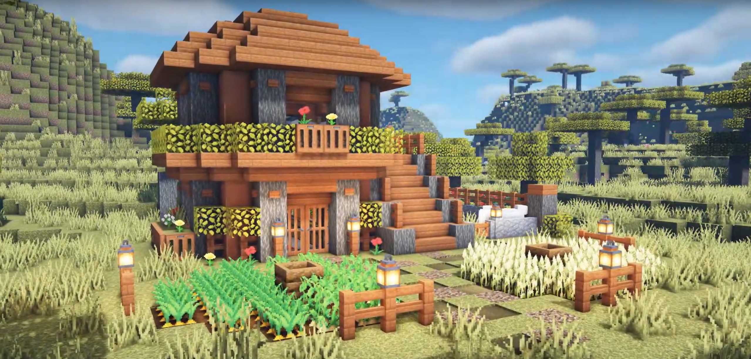 Savanna House minecraft building idea