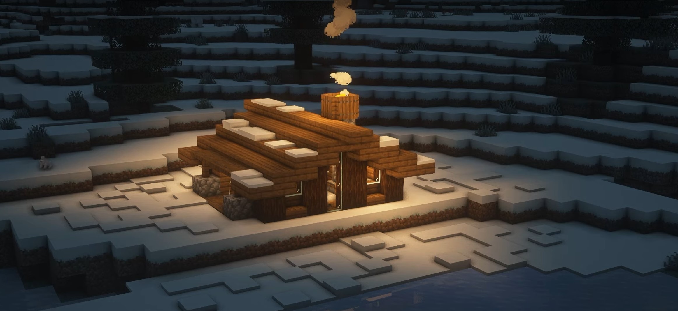 Small Winter Cabin minecraft building idea
