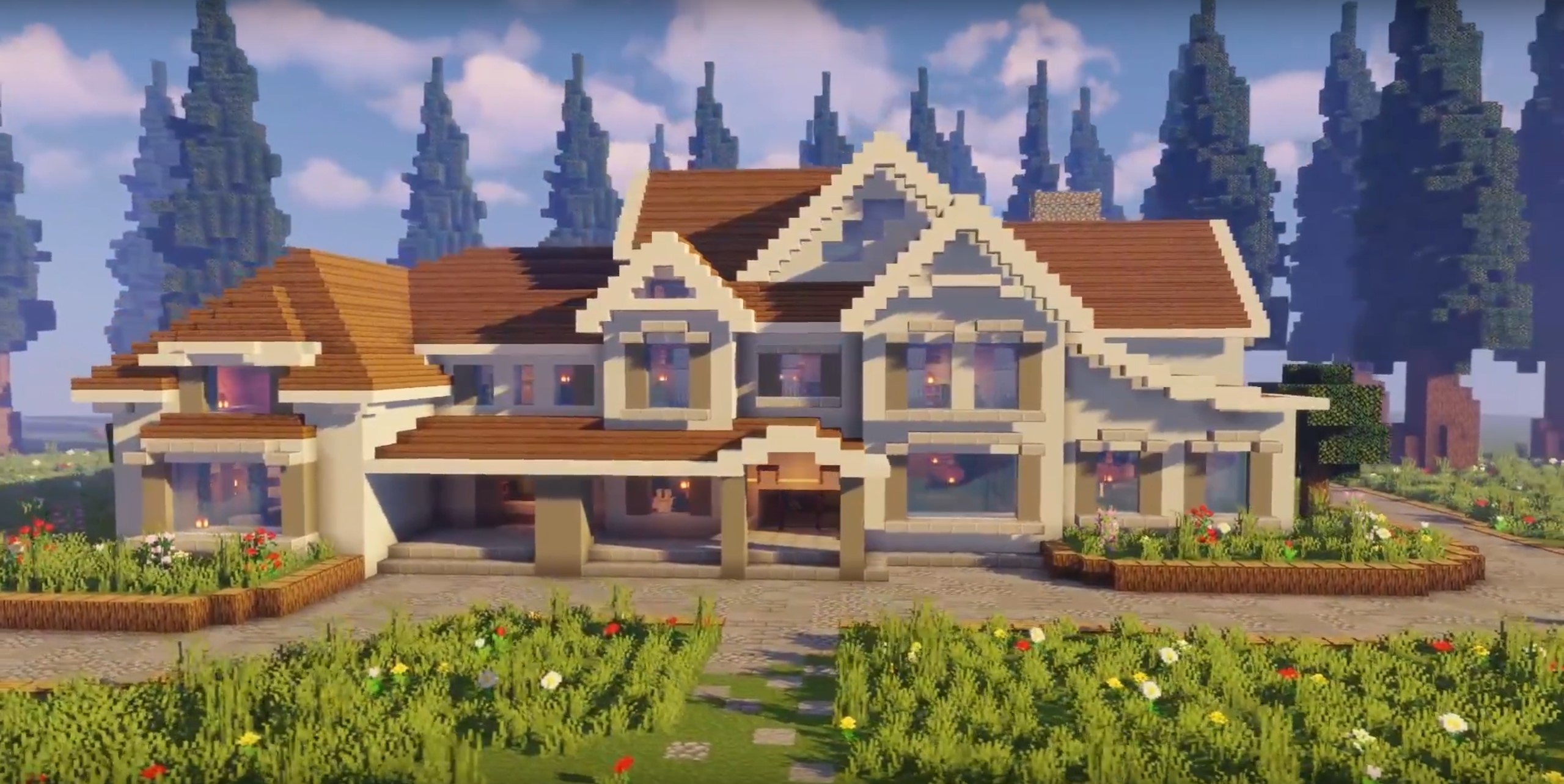 Suburban Mansion minecraft building idea