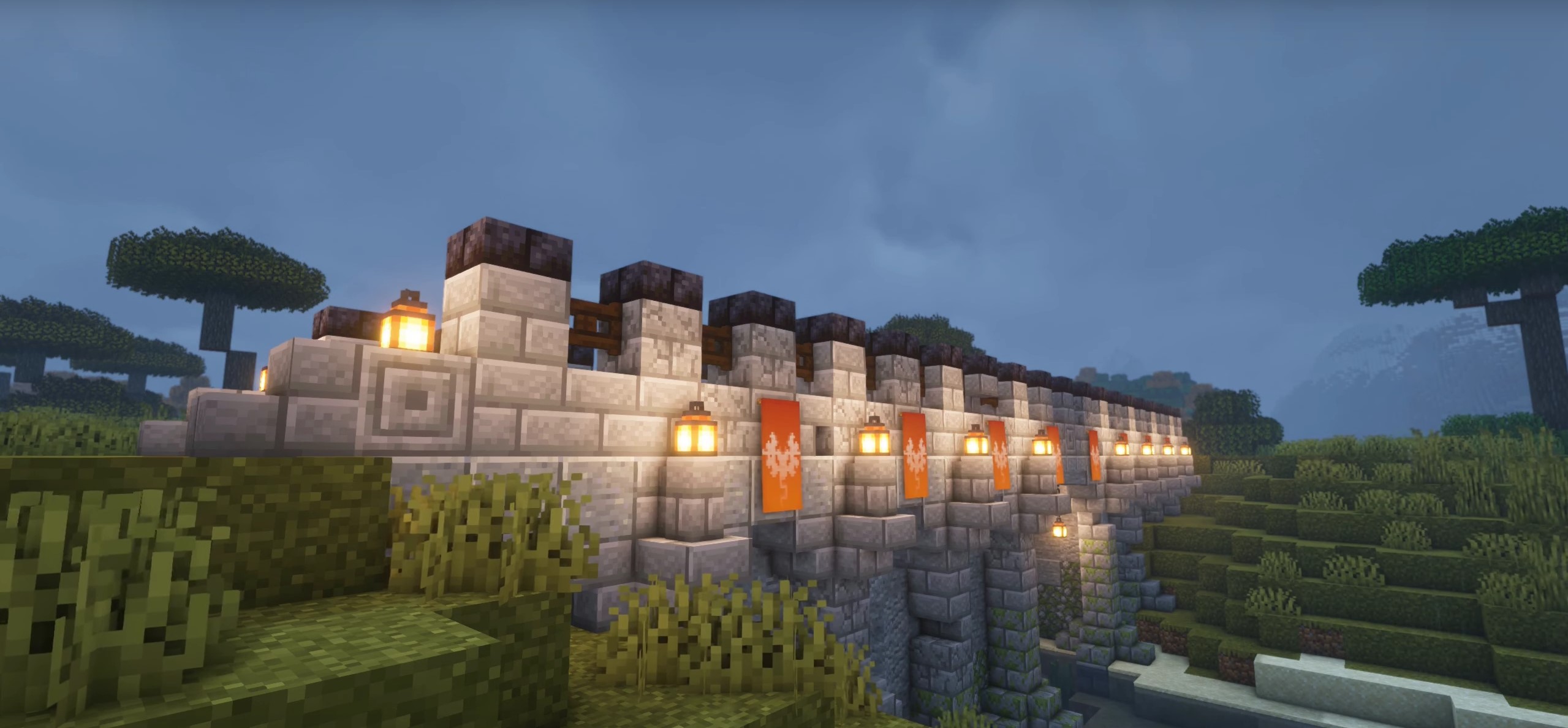 Medieval Stone Bridge minecraft building idea