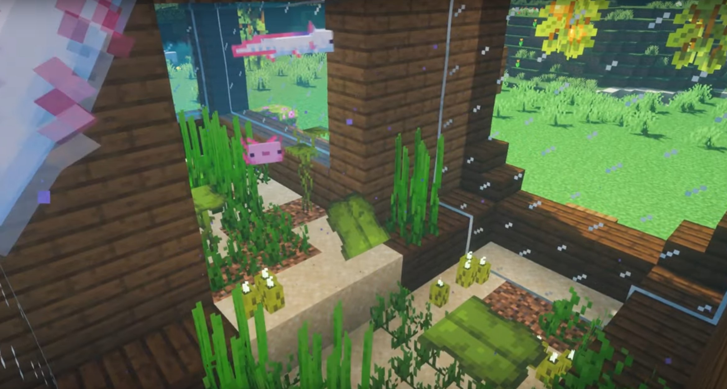 Axolotl Aquarium minecraft building idea