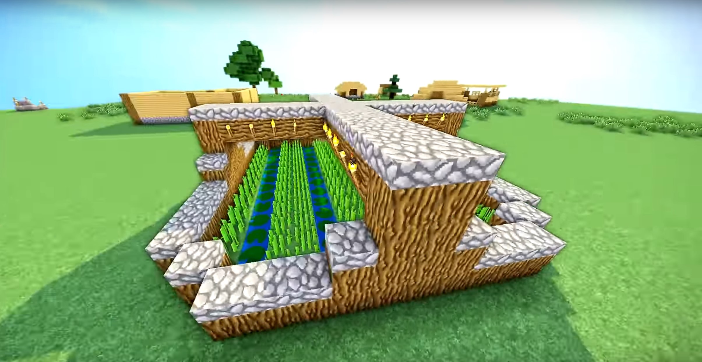 Simple Sugar Cane Farm minecraft building idea