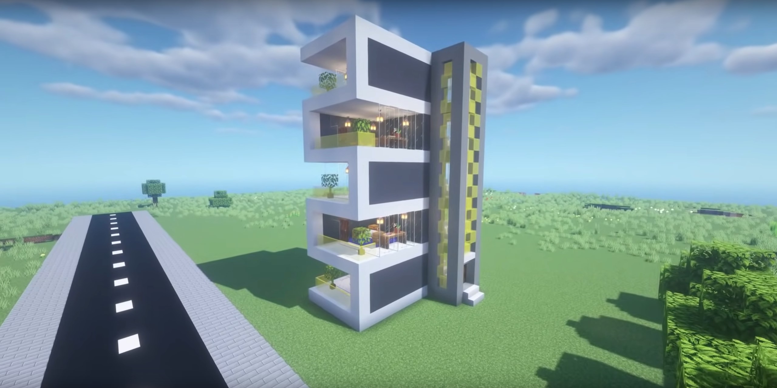 5-storey modern apartment building minecraft idea