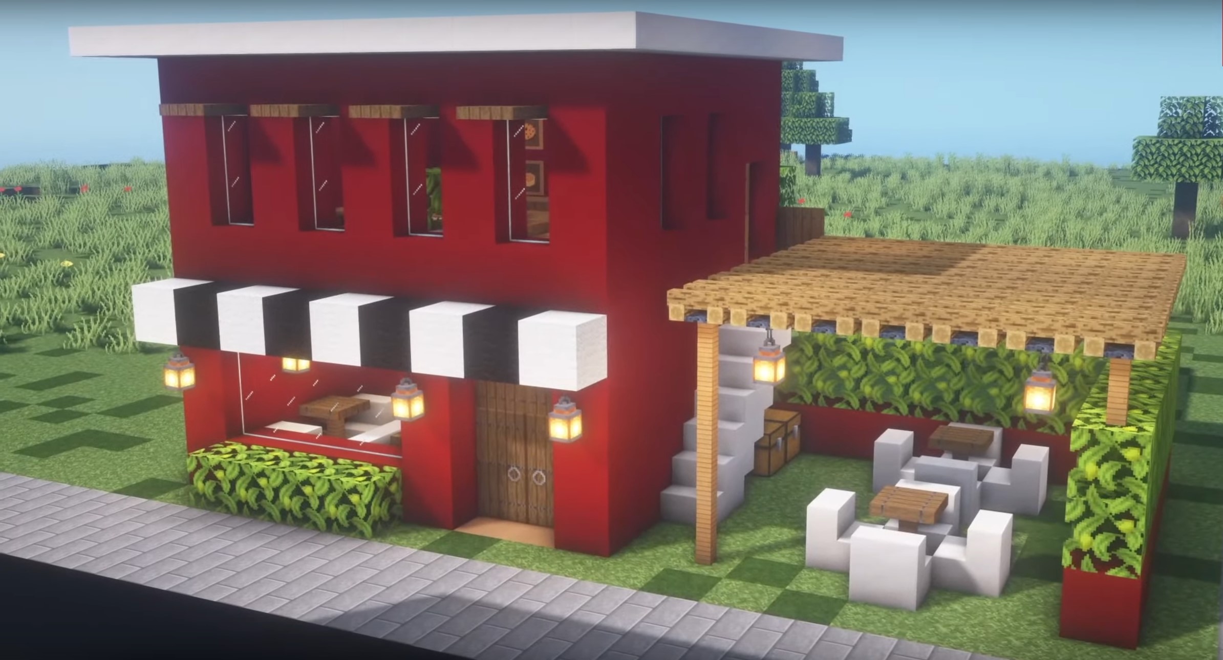 Cute cafe minecraft building idea