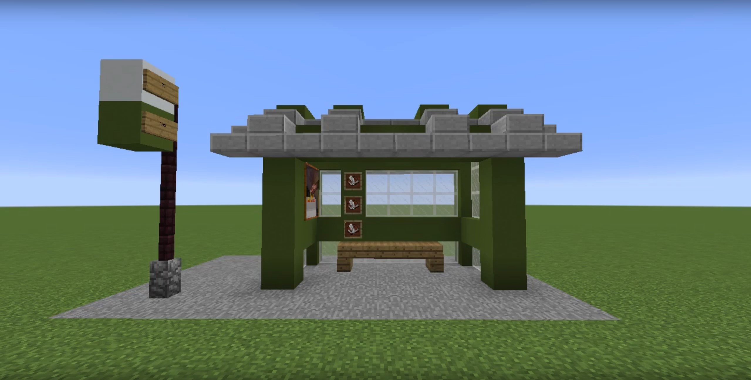 Bus Stop minecraft building idea