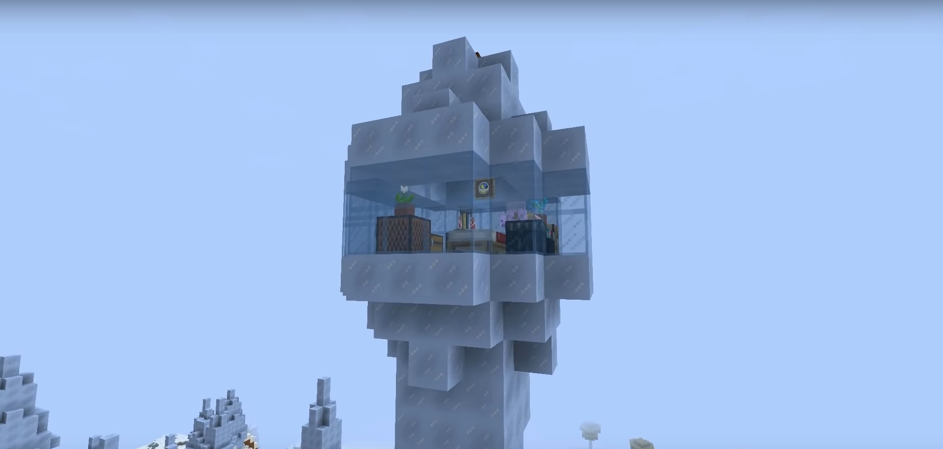 Ice Spike Tower House minecraft building idea