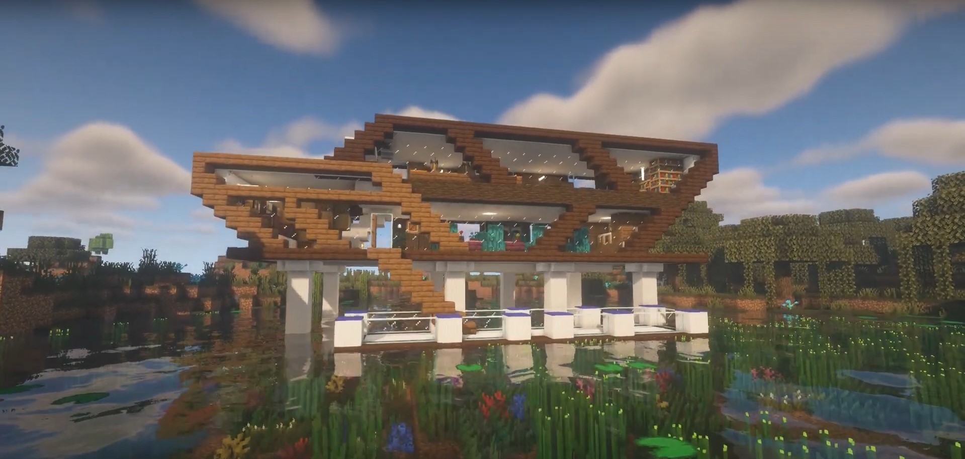Modern Swamp House minecraft building idea