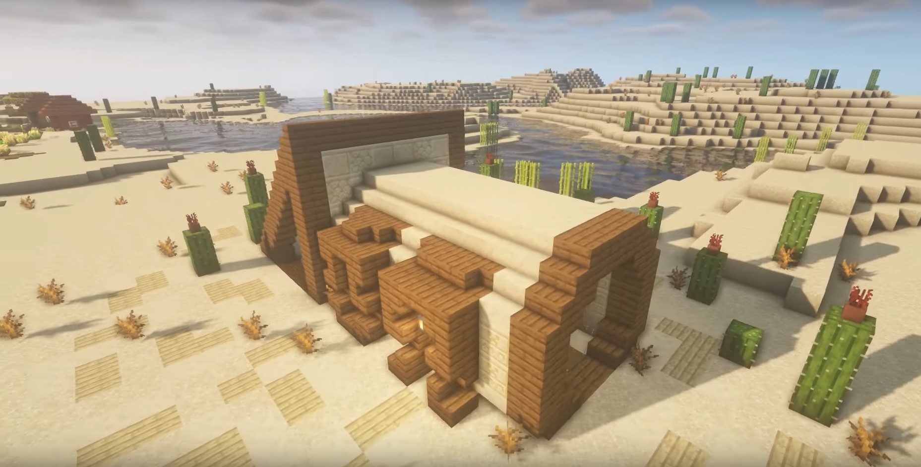 Simple Modern Desert House minecraft building idea