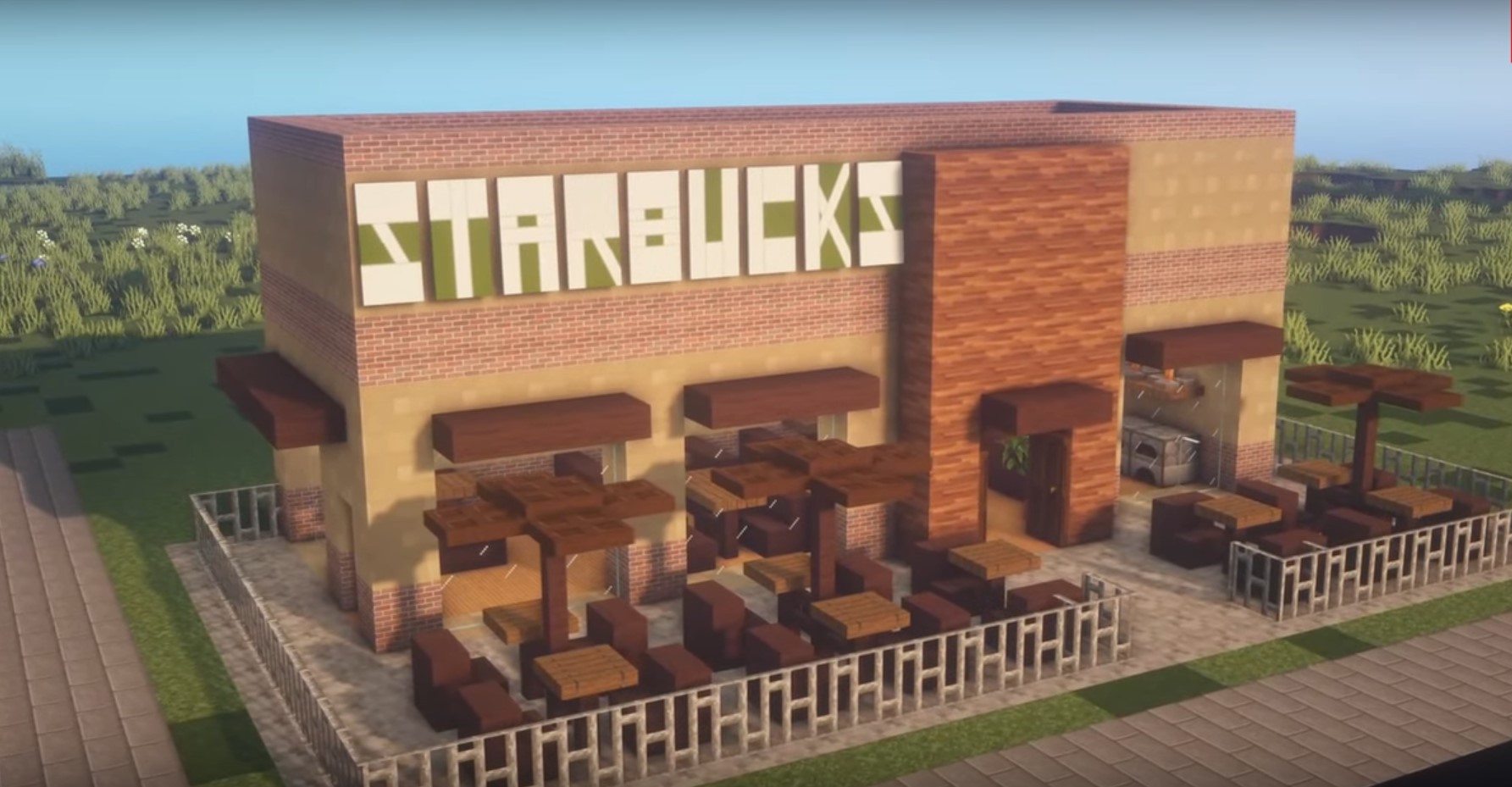 Starbucks minecraft building idea