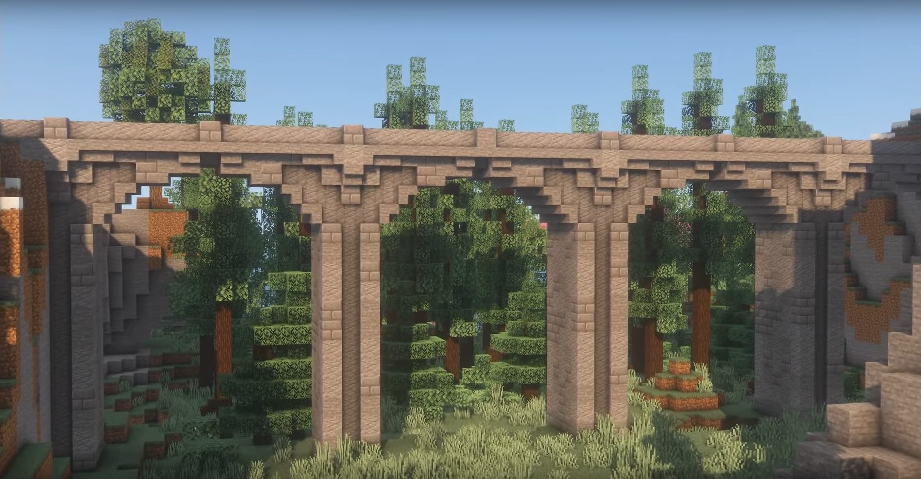 Large Medieval Stone Bridge minecraft building idea