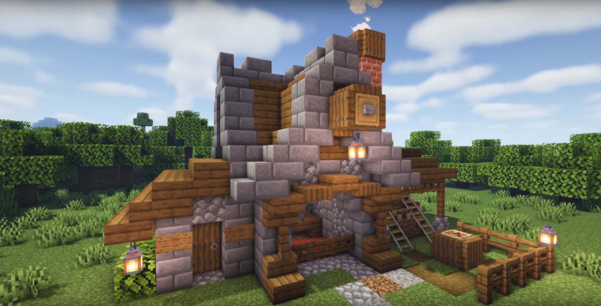 Medieval Lumberjack's House minecraft building idea